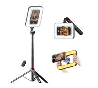 Tripod for iPhone with Light, Portable 15W Ring Light with Stand and Phone Holder for Video Recording, 6000mAh Magnetic Phone Tripod with Light 2500K-9000K for Food Hunt,Mukbang Video,Vlogging,CRI＞95