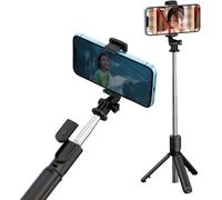Trípode 3 en 1 para selfie stick apto para Samsung M34 M14 M54 F34 M04 M13 M53 FE Note Plus 5G trípode portátil extensible de acero inoxidable con mando a distancia inalámbrico desmontable y soporte