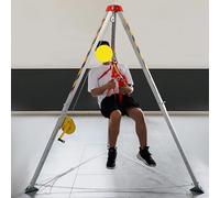Trípode anticaídas de 2,1 m con cabrestante autobloqueante, 544,3 kg/816,5 kg/1179,3 kg, kit de seguridad para operaciones de espacio reducido, pozo, túnel y zanja de cables