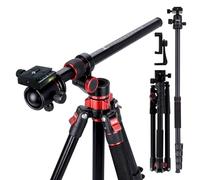 Tripode Camara 213cm Rollei Compact Traveler No.2 XL Photo con Brazo Extensible Tripod de Aluminio con Rótula de 360° y Función de Monopié Trípode con Soporte para Móvil, Tripode-Camara-Tripod-Camera