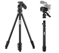 Tripode Camara de Viaje 152cm, Rollei Compact Creator Trípode de Aluminio Ligero y Portátil Tripod con Soporte Integrado para Smartphone y Control Remoto para DSLR y Móvil, Trípode-Cámara-Viaje-Tripod