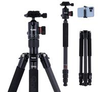 Tripode Camara Rollei C5i Negro, 156cm Tripode Carbono Fotografia de Viaje Portátil Camera Tripod Ligero con Cabezal Esférico de 360° Trípode y Monopie Compacto para Cámaras DSLR y Smartphone