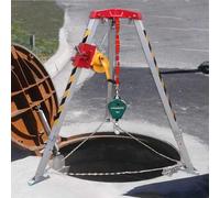Trípode compacto para espacios reducidos - Trípode de rescate con cabrestante de 827 kg y protección contra caídas de cuerda de 30 m, ideal para trabajar en alturas espacios reducidos, centros