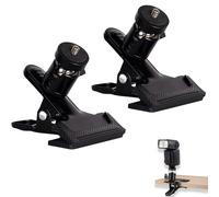 Trípode con Abrazadera para cámara, 2 Piezas, Soporte para Flash de cámara de 360 Grados, Abrazadera para trípode de Metal Multifuncional con Cabeza esférica, Negro