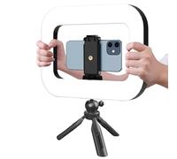 Trípode con luz - Anillo de luces ligeras para selfies | Soporte extensible para palo selfie con luz | Soporte extensible para teléfono para fotografía, maquillaje, vlogging, grabación en vivo