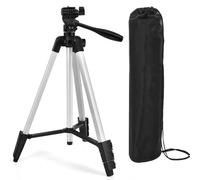 Trípode de Aluminio Ligero para Nivel Láser, 137 cm de Altura Ajustable, 0.54 kg, con Nivel de Burbuja y Placa Rápida 1/4"-20, para Construcción y Bricolaje