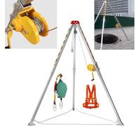Trípode de aluminio resistente para operaciones de rescate y elevación en espacios reducidos | Portátil, duradero, ajustable | Ideal para servicios de emergencia y uso industrial