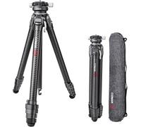 Trípode de cámara, COMAN Zero Y Tripod Carbon Fibre con Cabeza esférica panorámica de 360° y trípode de vídeo Arca Swiss para Todas Las cámaras DSRL, Columna Central cargable hasta 18 kg