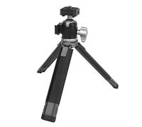 Trípode de Cámara Extensible con Rotación de 360 Grados, Puerto de Zapata Fría con Tornillo de 1/4 pulg., Almohadilla de Goma, Clip de Teléfono de Soporte Telescópico Mecánico,