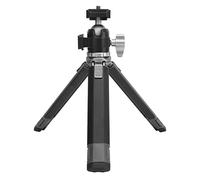 Trípode de Cámara Mini Extensible, Ajuste de 2 Niveles Cabeza de Bola de 360 ° Zapata Fría Ligero Portátil Vlog Travel Selfie Stick Mango Agarre Escritorio Cámara Web Trípode