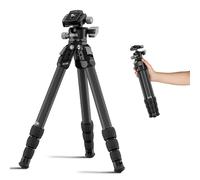 Trípode de Carbono SIRUI AM-224S+G0, Compacto, Ligero y Portátil para Fotografía, Cabeza de Bola Baja, Altura Ajustable (80cm), Puntas para Exteriores, Soporte 10kg, Ideal Viajes y Macro