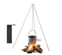 Trípode de Cocina para fogata - Accesorios de Cocina para fogata - Cadena Colgante Ajustable para cocinar en fogata Plegable, aleación de Aluminio, Ligero