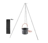 Trípode de Cocina para Fogata - Trípode Plegable para Estufa, Soporte de Aleación de Aluminio para Exteriores, Accesorio de Camping Portátil | Soporte Ligero con Cadena Colgante Ajustable para Excursi