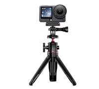 Trípode de extensión de cámara, mini trípode de disparo para selfie, mango de soporte para Insta360 para accesorios de cámara de bolsillo DJI Action (negro)