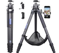 Trípode de Fibra de Carbono con Cabeza de Bola de Perfil bajo de 46 mm Soporte de cámara de Viaje de Alta Resistencia ARTCISE para videocámara Canon Sony Nikon DSLR, Carga máxima de 25 kg