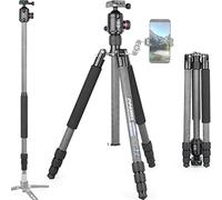 Trípode de Fibra de Carbono INNOREL NT75C Monopie trípode portátil Profesional para cámara DSLR Tubo de 28 mm con Cabeza esférica panorámica de 360 ° Grande de 44 mm y Columna Central Corta