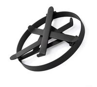 Trípode de fogata con patas plegables para exteriores, soporte de construcción de hierro, soporte para horno holandés, utensilios de cocina pesados, color negro, portátil, sin montaje, 12.5 x 9.6 x