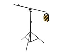 Trípode de lámpara de doble uso con brazo ajustable de 115 - 208 cm, giro de 180°, plegable de doble uso, para fotografía o techo, trípode con rosca de 1/4 y 3/8 pulgadas