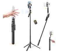 Trípode de palo selfie de seguimiento facial automático de 69.3 pulgadas, rotación de 360°, soporte de trípode para teléfono con control remoto recargable, para TikTok/Vlog/Live Stream, compatible con