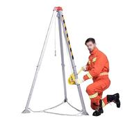 trípode de rescate, Cabrestante de 1800 libras, sistema trípode rescate con cabrestante autoblocante 65 pies, soporte protector contra caídas
