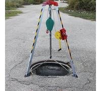 Trípode de rescate de aluminio ajustable, equipo de protección contra caídas compacto y plegable para bomberos, patas retráctiles de despliegue rápido para espacios reducidos y respuesta de emergencia