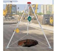 Trípode de rescate de aluminio con cinturón de seguridad, sistema de cuerda de emergencia, patas telescópicas para conductos, túneles y alcantarillado, capacidad de 820 kg y equipo de rescate fiable