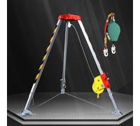 Trípode de rescate de aluminio resistente con cabrestante y dispositivo de protección contra caídas, capacidad de 2600 libras, kit de trípode de rescate de bomberos para seguridad industrial y