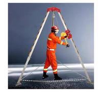 Trípode de rescate de aluminio resistente de 1200 libras con cabrestante manual ajustable para minería, espacios reducidos y extinción de incendios, soporte triangular para uso intensivo