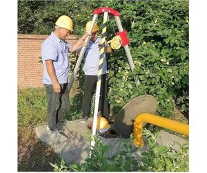 Trípode de rescate de aluminio resistente para espacios reducidos, capacidad de 544 kg, protección contra caídas, dispositivo de elevación ajustable portátil para seguridad y estabilidad