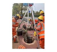 Trípode de rescate de aluminio resistente, polipasto compacto de rescate de incendios para espacios reducidos, equipo de respuesta de emergencia, capacidad de carga de 1000 libras, ideal para