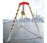 Trípode de rescate de seguridad para espacios reducidos, altura ajustable de hasta 7 pies, kit de cabrestante de bloqueo automático para pozos y alcantarillados y equipos de emergencia portátiles