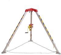 Trípode de rescate para espacios confinados de alta resistencia con cabrestante, 65 pies, 82 pies, 98 pies, patas retráctiles de aluminio ajustables, cinturón de seguridad antideslizante, capacidad de