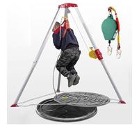 Trípode de rescate resistente, sistema portátil de protección contra caídas para espacios reducidos, capacidad de 1179 kg, elevador de bomberos, equipo de rescate de emergencia, equipo de seguridad