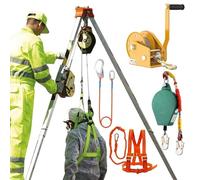 Trípode de rescate resistente, trípode de seguridad contra incendios para espacios reducidos, kit de protección contra caídas, trípode de rescate de espacios confinados con sistema de detención de