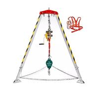 trípode de rescate, Sistema de rescate retráctil anticaídas for trabajar en alturas, acantilados y espacios estrechos, con cabrestante 15 m(With Fall Protector+Safe Belt)