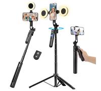 Trípode de seguimiento automático de la cara de 180 cm para smartphone con luz, rotación de 360 ° para iPhone/Android/GoPro, soporte para teléfono móvil, trípode para grabación de vídeo en directo