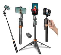 Trípode de seguimiento facial automático para iPhone, trípode de teléfono de viaje de 70 pulgadas de alto con control remoto y control de gestos, soporte para selfie para grabación de video