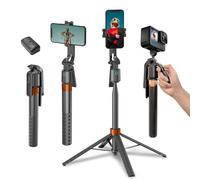 Trípode de seguimiento facial automático para iPhone, trípode de teléfono de viaje de 70 pulgadas de alto con control remoto y control de gestos, soporte para selfie para grabación de video