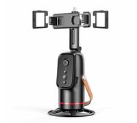 Trípode de seguimiento facial automático: soporte giratorio de 360° para vivir sin esfuerzo, para transmisión de video en vivo, 96,4 x 180 x 80,5 mm (luces dobles Q03V)