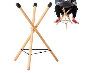 Trípode De Soporte De Tambor Hecho A Mano - Marco De Acero Estable, Altura Ajustable | Plataforma De Madera, Diseño Portátil Compacto Perfecto Tongue Drum Players, Live Shows, Home Studios