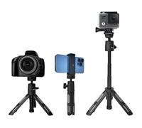 Trípode de teléfono Ruittos Vlogging trípode, trípode Extensible Go Pro para iPhone, cámara Web, Escritorio, Sony, Go Pro, Viajes, Negro y Gris