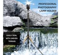 Trípode de Teléfono, Soporte de Luz de Trípode de Teléfono Celular con 5 Secciones Ajustables 6.6 Libras Capacidad de Carga 87.4in Máxima Fibra de Carbono Portátil Photography Stand para Uso Versátil