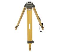 Trípode de topografía, trípode de madera con cabeza plana de 11 roscas de 5/8 pulgadas con bloqueo giratorio para nivel automático de teodolito de estación total (DW-1-FCT)