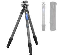 Trípode de viaje de fibra de carbono de 71 pulgadas con juego de cabeza de bola de 360°, trípode ligero de 4 secciones de patas con columna central para cámara DSLR, placa de liberación rápida, carga