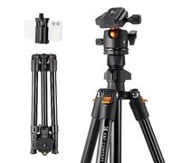 Trípode de Viaje K & F Concept, trípode de cámara de 62,99 Pulgadas para DSLR trípode de Viaje de Aluminio portátil con rótula de Bola panorámica de 360 Grados, liberación rápida