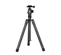 SIRUI Trípode de Viaje de Fibra de Carbono con Cabeza de Bola de 360°, Trípode Compacto de 59", Liberación Rápida, Columna Central Reversible, Carga Máx 17libras - Traveler X-II