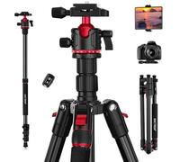 Trípode de Viaje MACTREM de 67"/172 cm con Rótula de 360°, Monopie Aluminio Ligero para Cámara, Smartphone, iPad, Canon, Nikon, Sony, Prismáticos, Nivel Láser y Telescopio