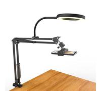 Trípode elevado para teléfono móvil con anillo de luz, brazo flexible para cámara de mesa con luz, soporte flexible para cámara de mesa con anillo de luz para transmisión en vivo de YouTube y