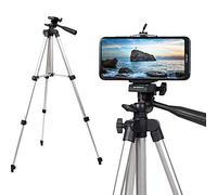 Trípode extensible de aluminio ligero con clip para teléfono y bolsa de transporte para fotografía, grabación de video y vlogging