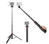 Trípode extensible para cámara, soporte de luz de fotografía, portátil de aluminio de 80 pulgadas, trípode de luz COB para iluminación de salida continua, estroboscópico, cámaras web con tornillo de 1